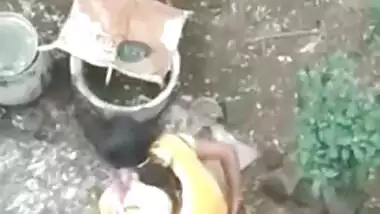 Village girl outdoor pee