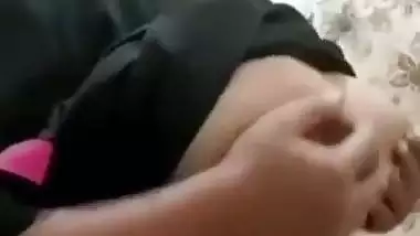 Round big melons and pussy showing chubby girlfriend