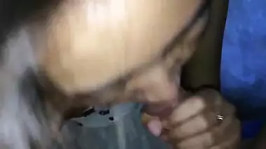 Newly married Indian wife giving blowjob