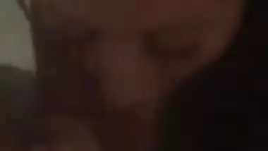 White slut sucking Tamil paki dick nicely...
