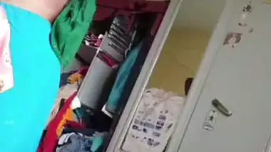Grandmother wearing blouse and showing naked boobs