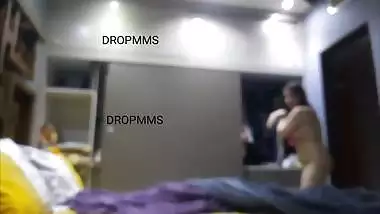 Chubby MILF after bath dress wear caught by stepson