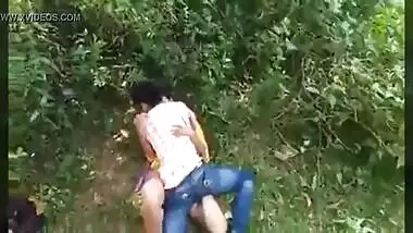 Sexy mom having an outdoor sex with her son