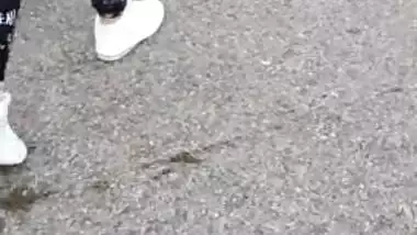 Step son fucking step mom in leggings in the car park of McDonald's