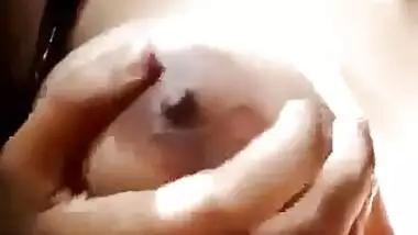 Hot girl playing with sexy boobs