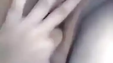 Horny Girl Showing Huge Tits and Fingering