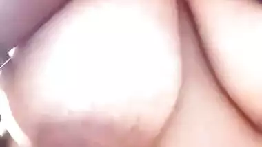 Dehati Desi shows off XXX sized titties and hairy twat in the fresh air