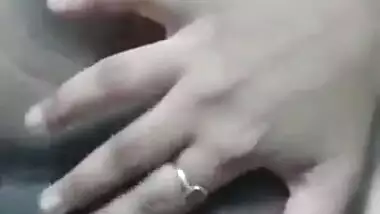 Booby girl selfie video show of her big boobs and fat pussy