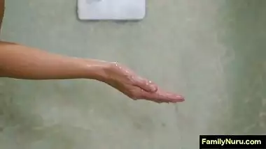 Highschool milf teacher doing erotic massage to student