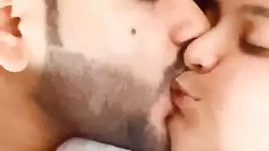 Cute young girl Smooching BF and showing her Big Boobs