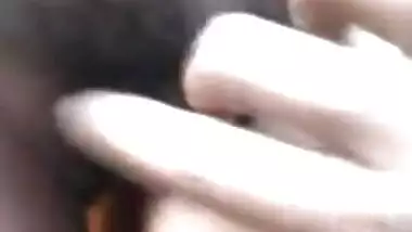 Nice desi indian shows her pussy